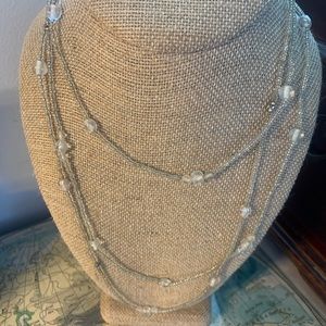 Beautiful long silver necklace